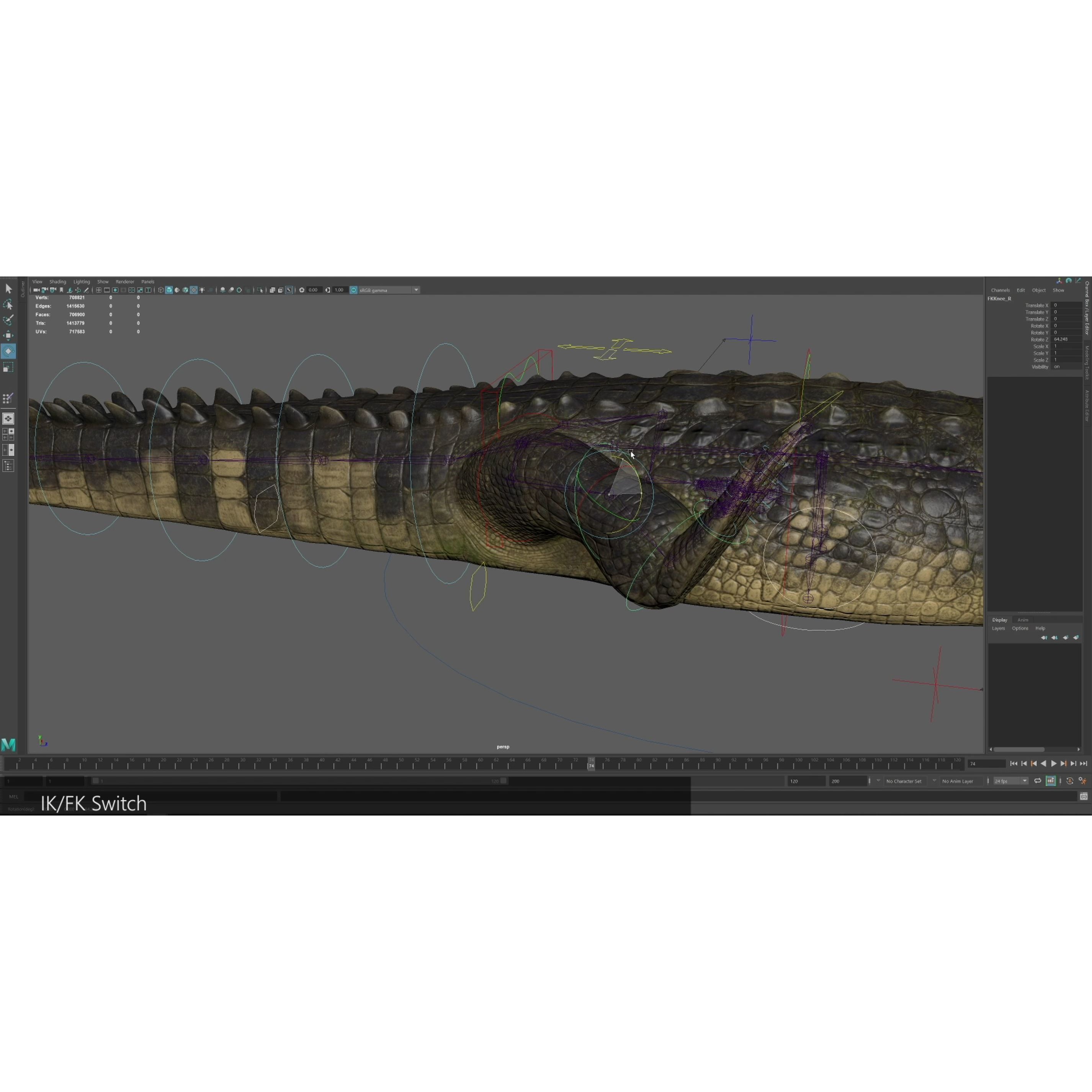 Realistic Crocodile Rig - Game-Ready 3D Model - View 25