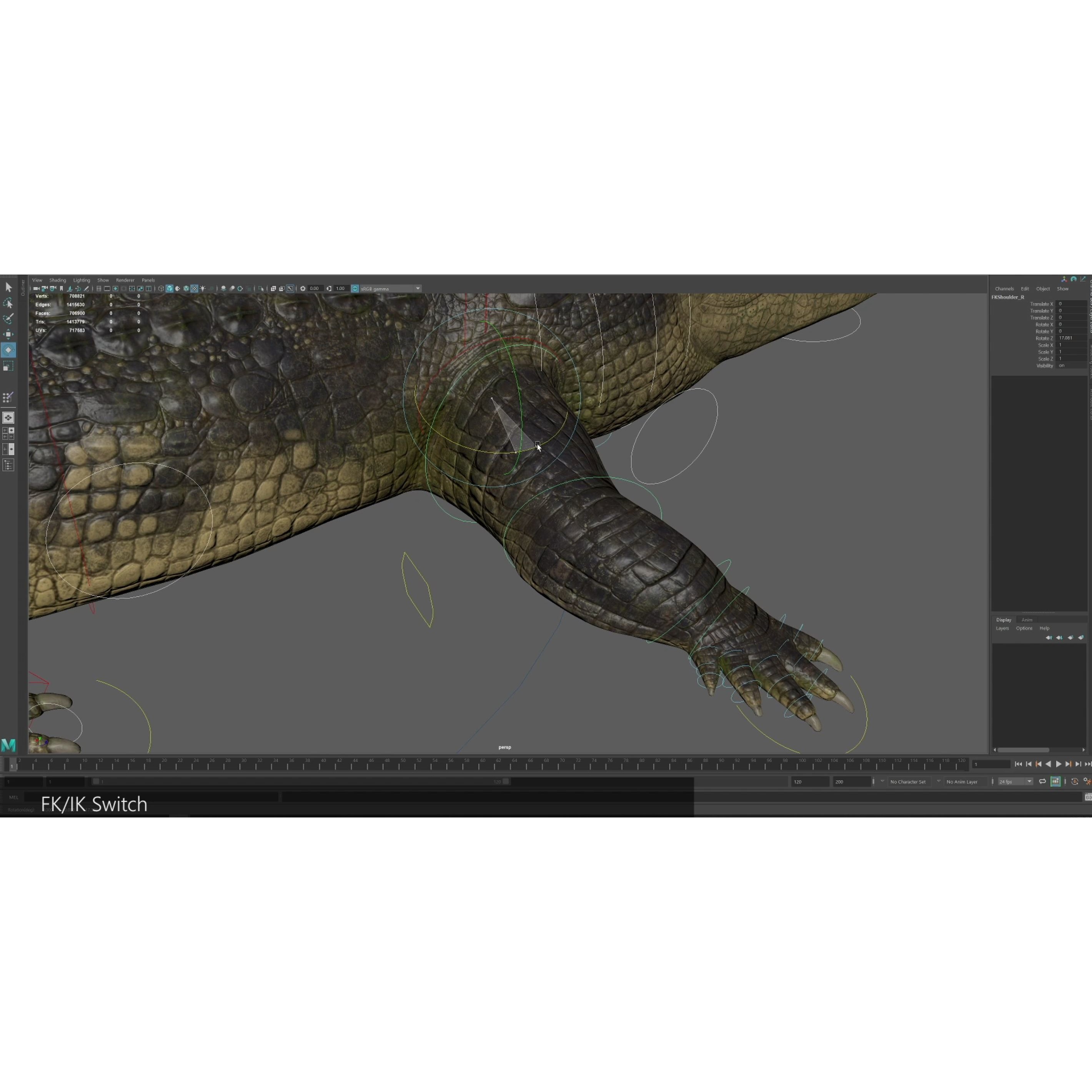 Realistic Crocodile Rig - Game-Ready 3D Model - View 26