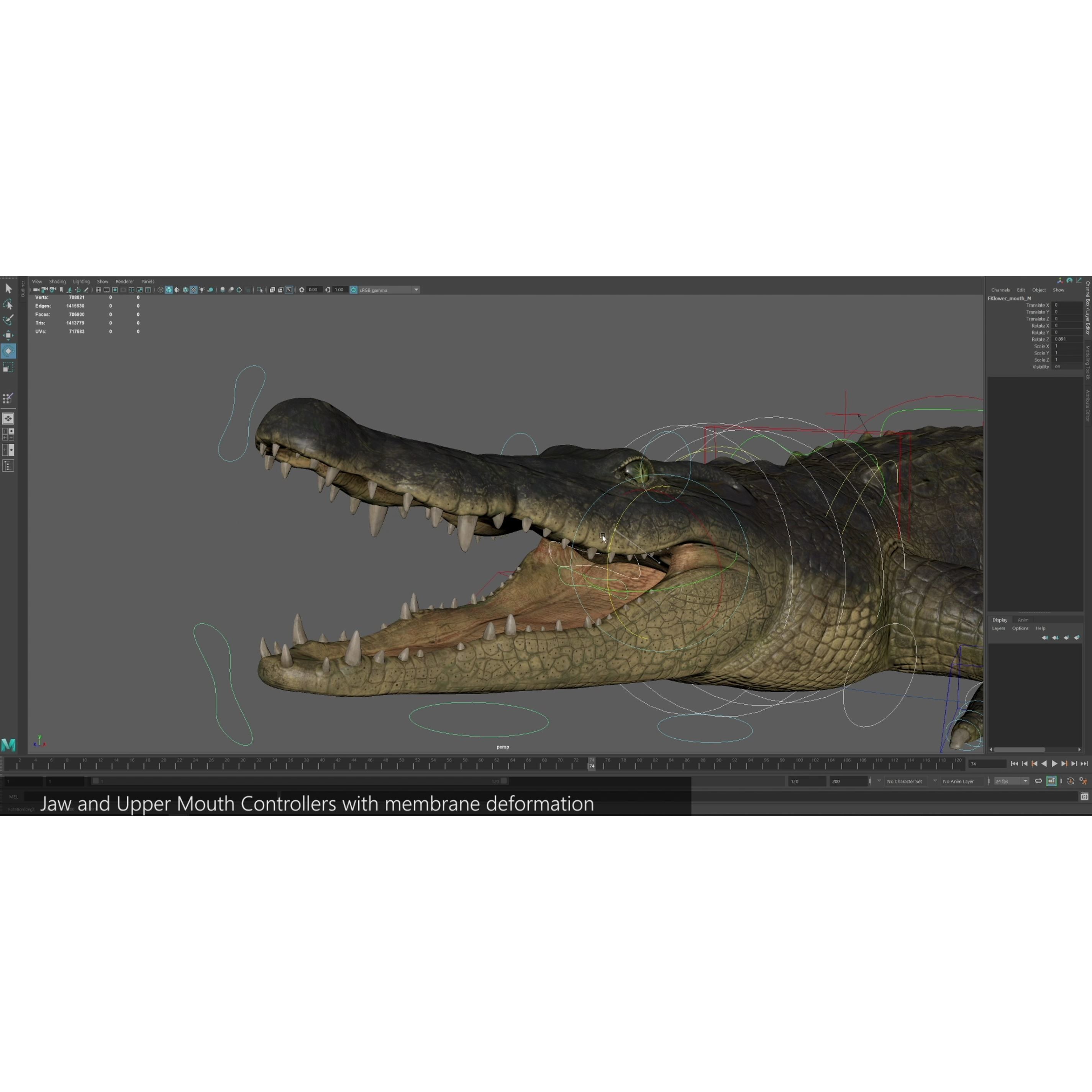 Realistic Crocodile Rig - Game-Ready 3D Model - View 27