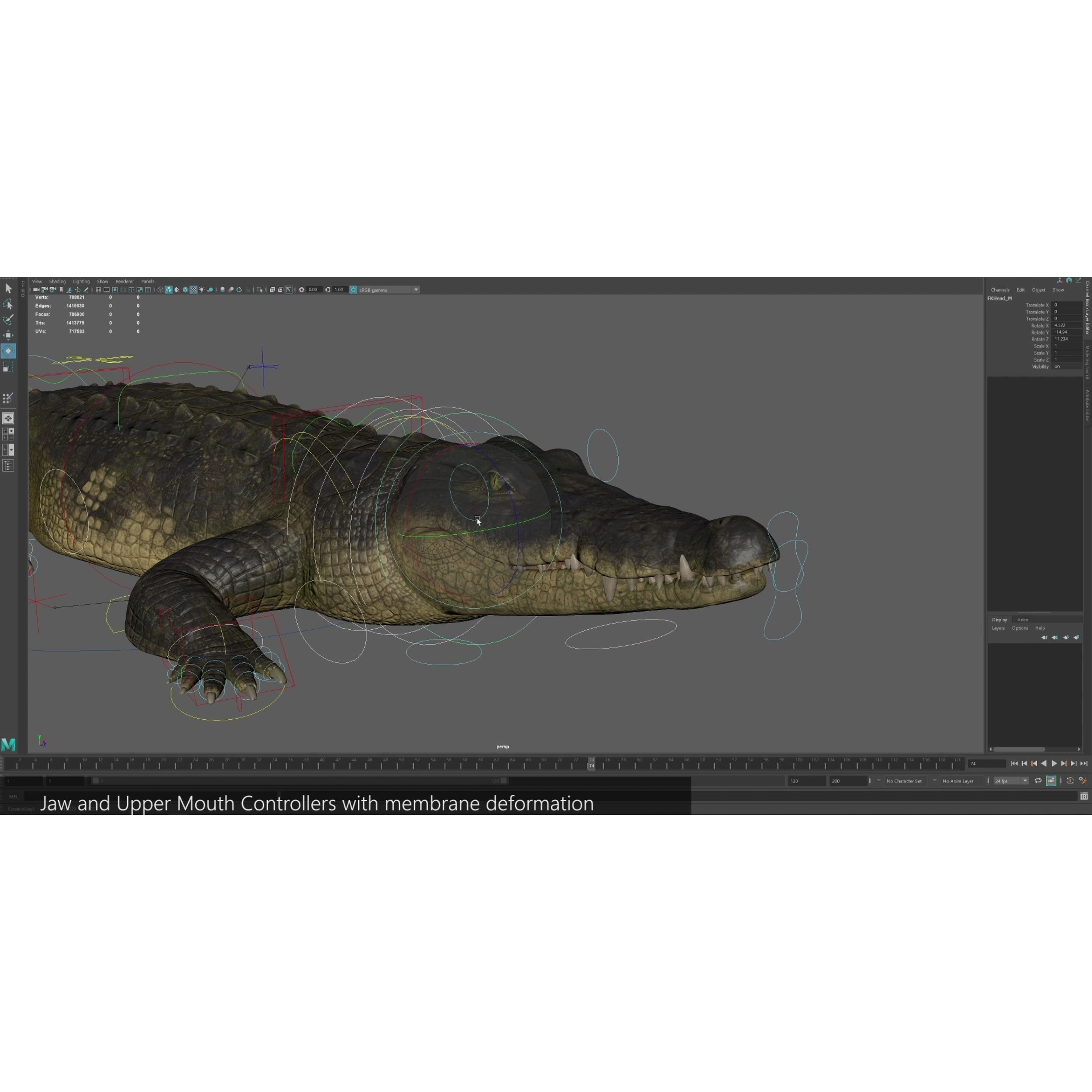 Realistic Crocodile Rig - Game-Ready 3D Model - View 29