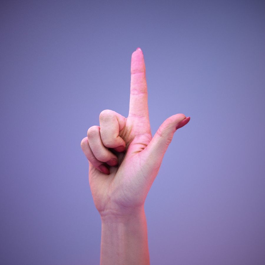 American Sign Language Hand Gesture 3D Model – High Poly Zbrush Asset, FBX