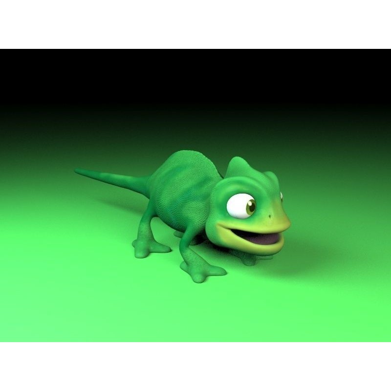 Cartoon Chameleon - Low-Poly Game-Ready 3D Model - View 3