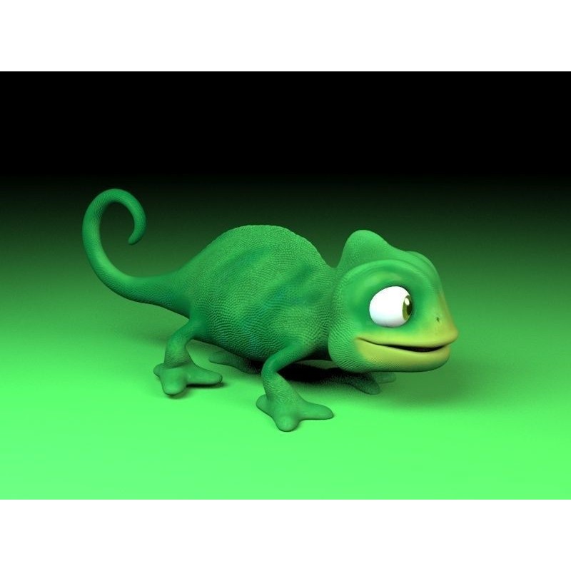 Cartoon Chameleon - Low-Poly Game-Ready 3D Model - View 4