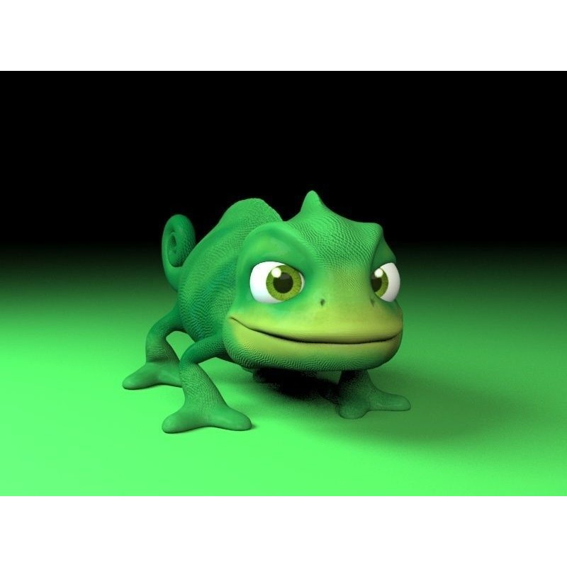 Cartoon Chameleon - Low-Poly Game-Ready 3D Model - View 7