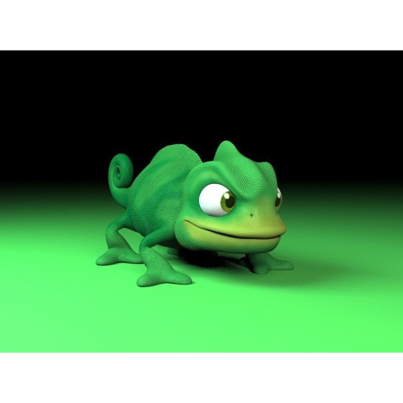 Cartoon Chameleon - Low-Poly Game-Ready 3D Model - View 8