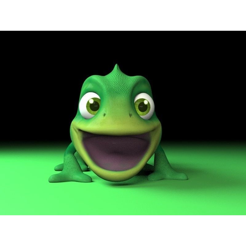 Cartoon Chameleon - Low-Poly Game-Ready 3D Model - View 9