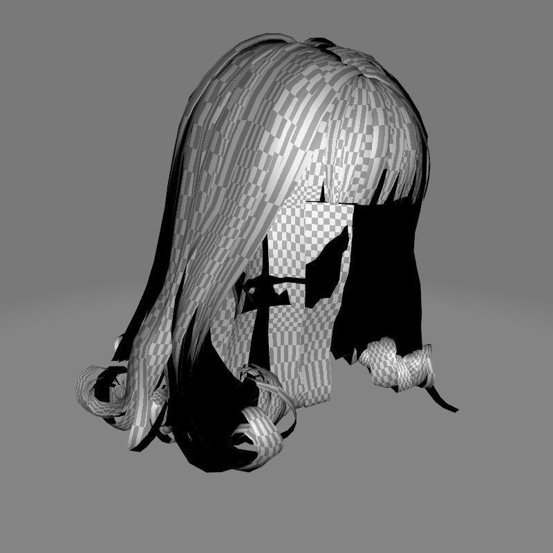 Realistic Female Hair 3D Model – Low Poly Customizable Game Asset, FBX