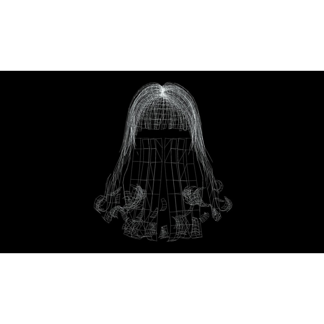 Realistic Female Hair 3D Model – Low Poly Customizable Game Asset, FBX - View 13