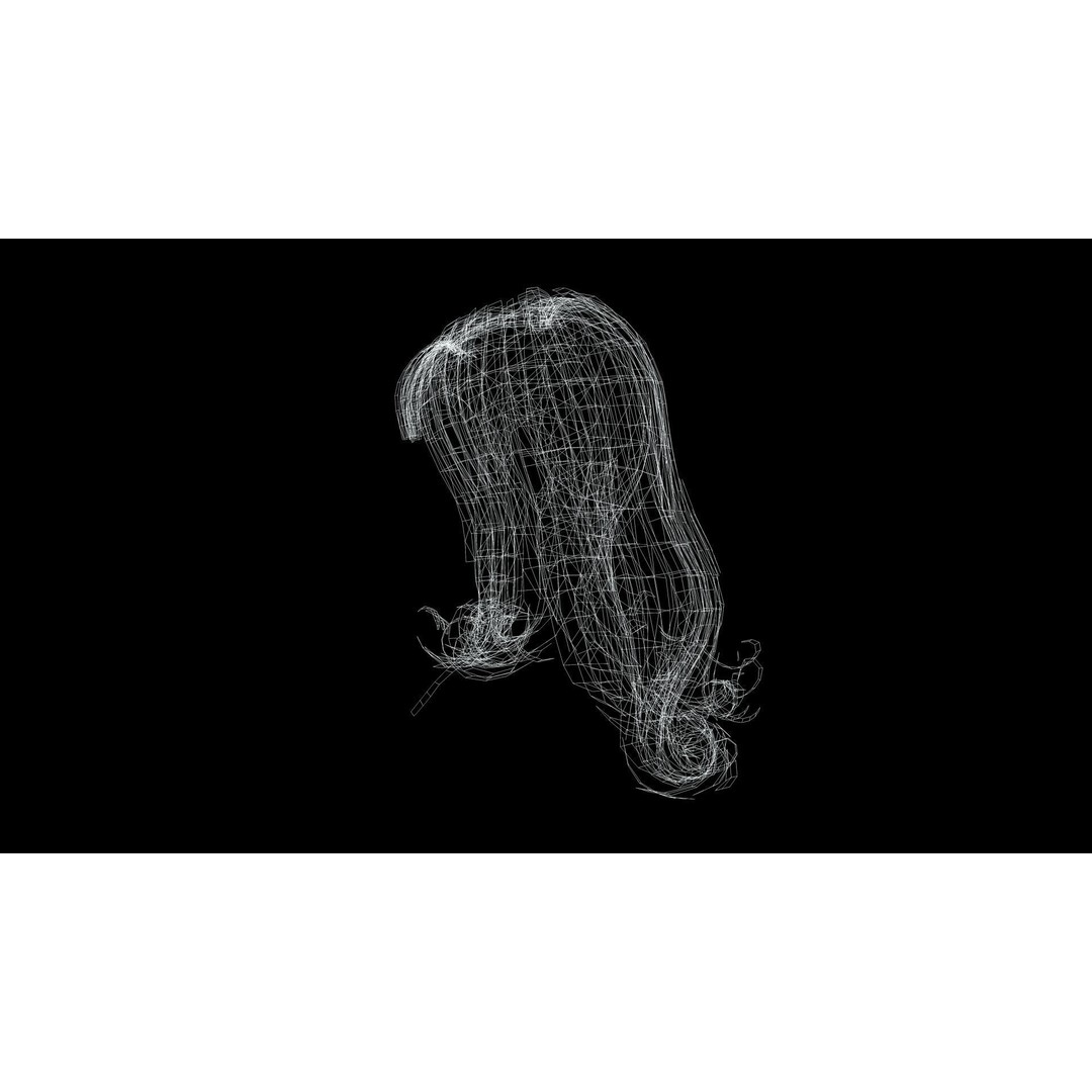 Realistic Female Hair 3D Model – Low Poly Customizable Game Asset, FBX - View 14