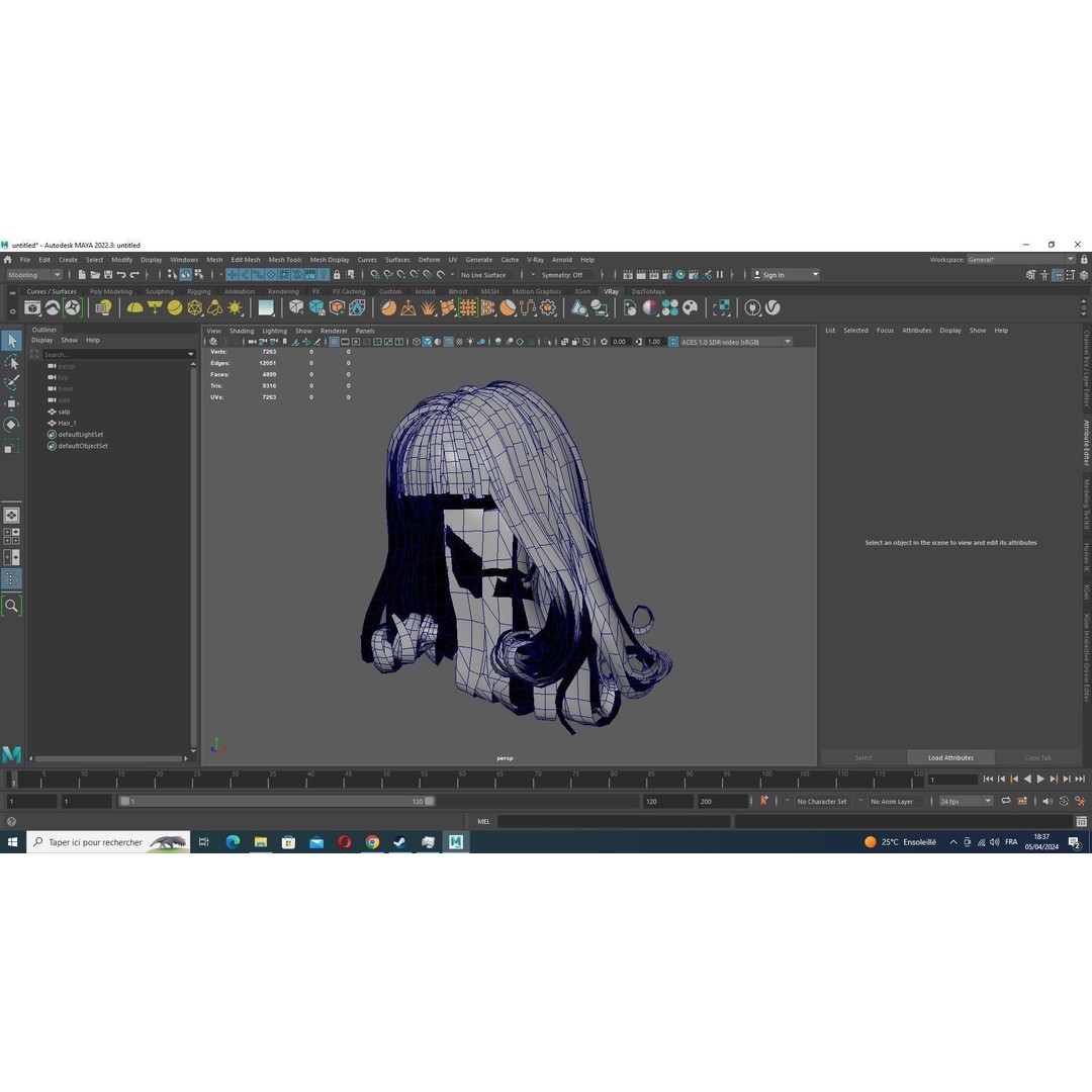 Realistic Female Hair 3D Model – Low Poly Customizable Game Asset, FBX - View 15