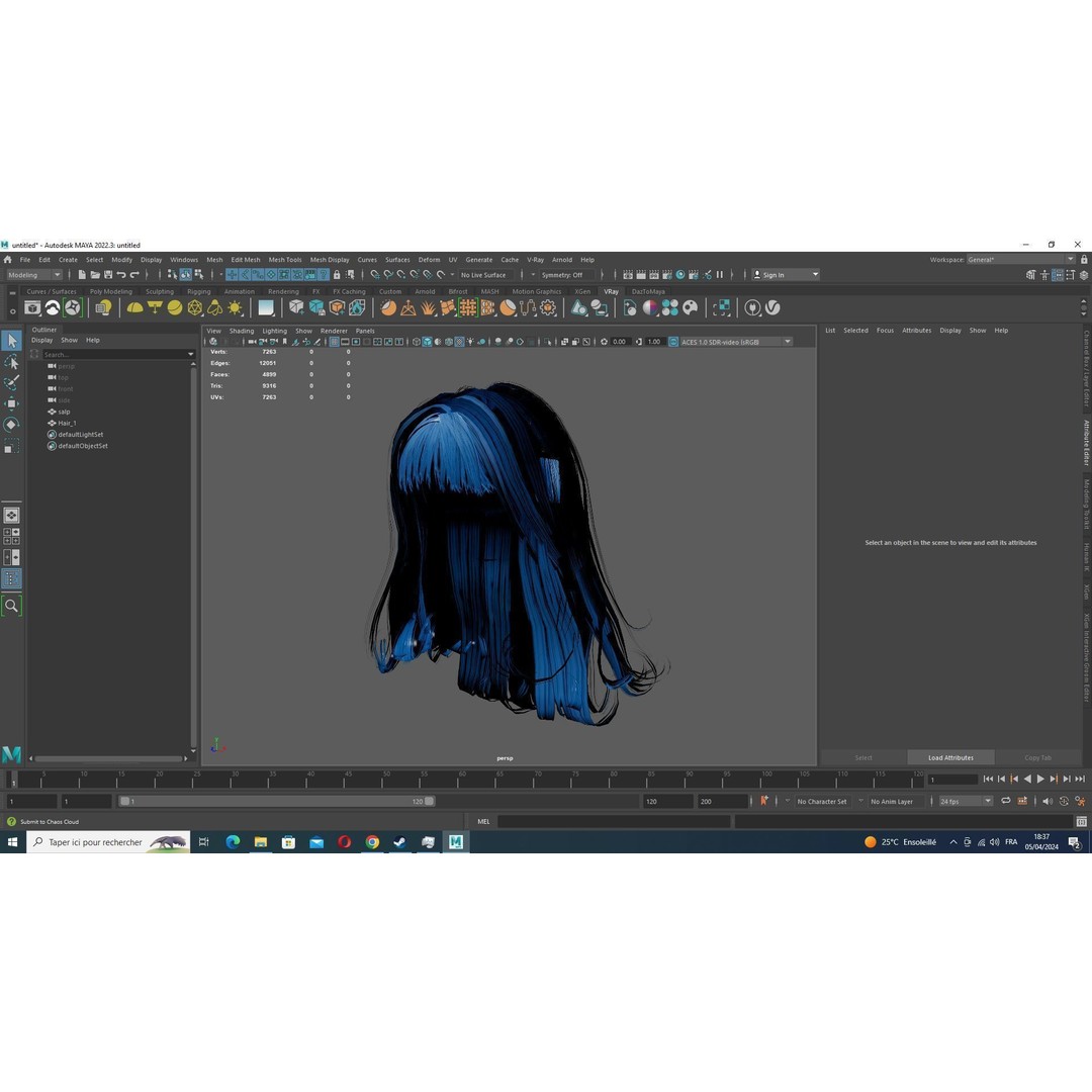 Realistic Female Hair 3D Model – Low Poly Customizable Game Asset, FBX - View 16