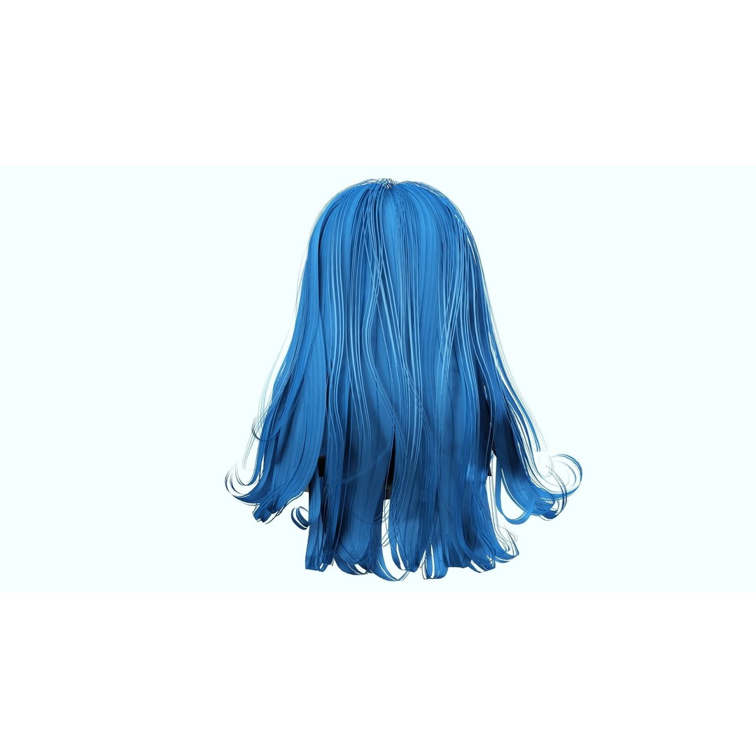 Realistic Female Hair 3D Model – Low Poly Customizable Game Asset, FBX - View 8