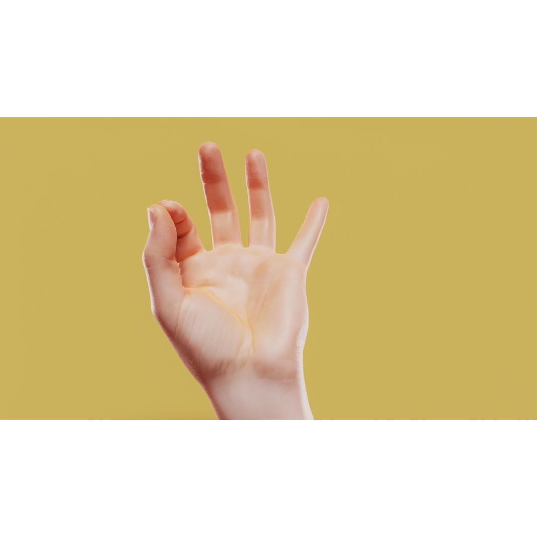 Photorealistic Male Hand 3D Model – Low Poly PBR Asset, FBX & More - View 10