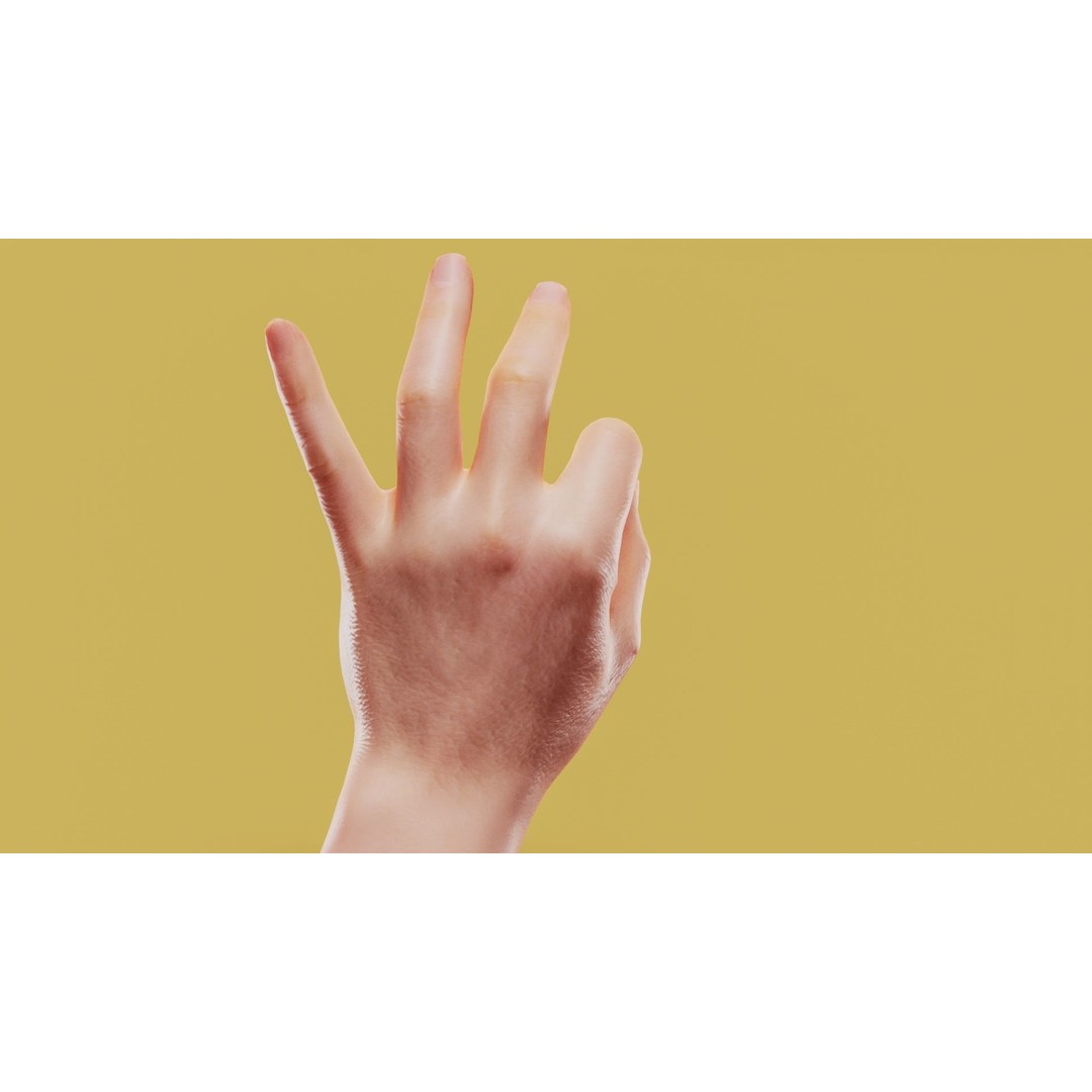 Photorealistic Male Hand 3D Model – Low Poly PBR Asset, FBX & More - View 4