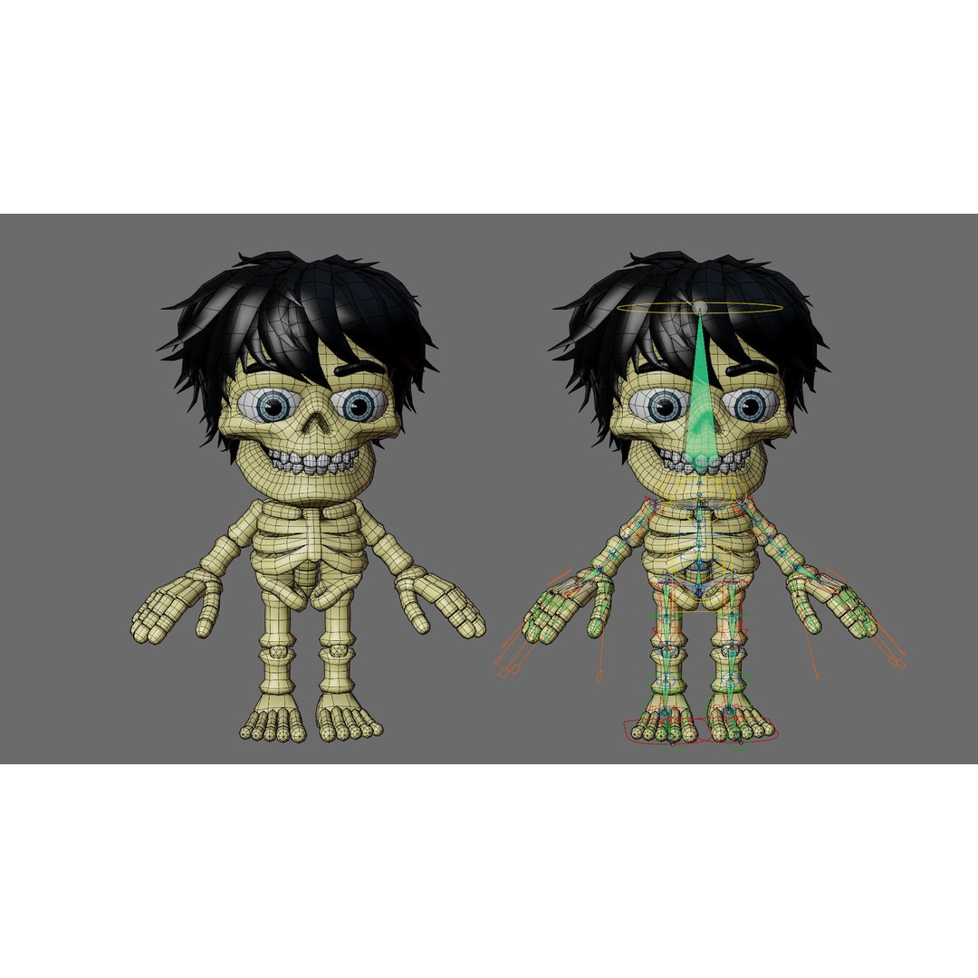 Skeleton 3D Model – Low Poly Character Pack with Rigged Designs - View 15