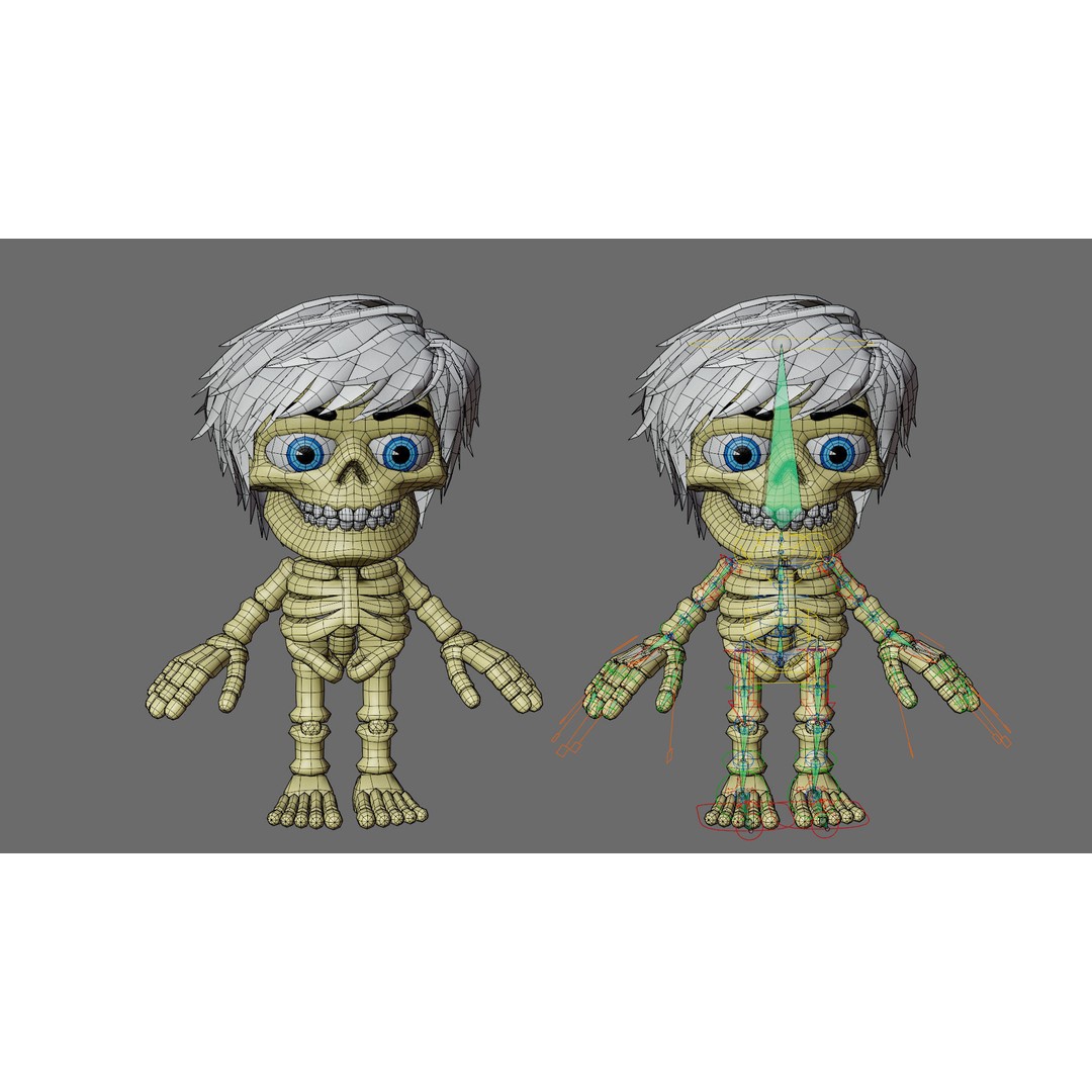 Skeleton 3D Model – Low Poly Character Pack with Rigged Designs - View 16
