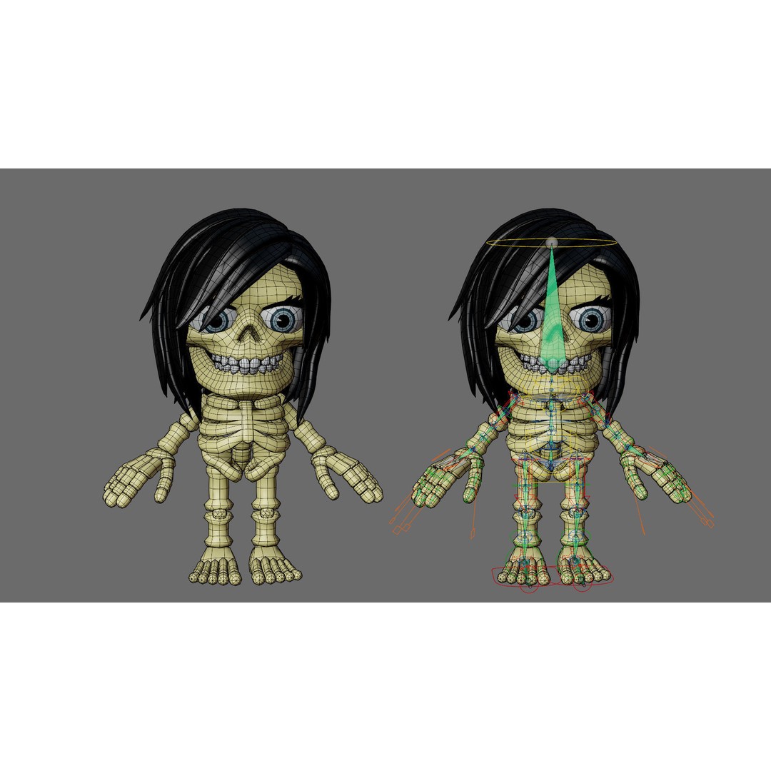 Skeleton 3D Model – Low Poly Character Pack with Rigged Designs - View 17