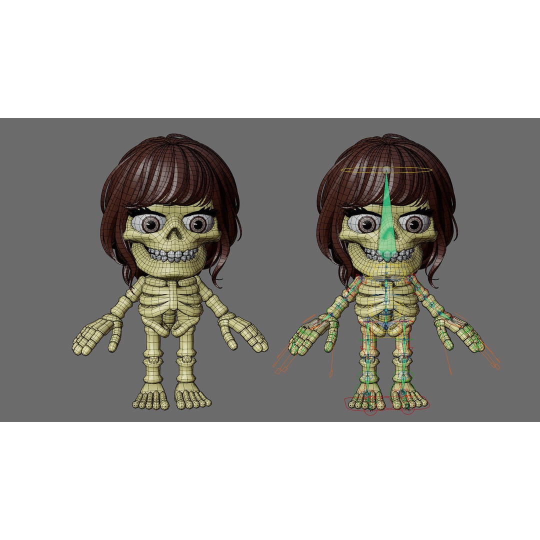 Skeleton 3D Model – Low Poly Character Pack with Rigged Designs - View 18