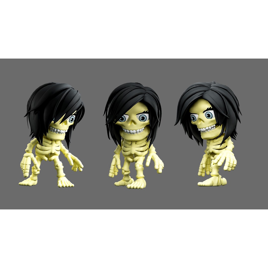 Skeleton 3D Model – Low Poly Character Pack with Rigged Designs - View 9