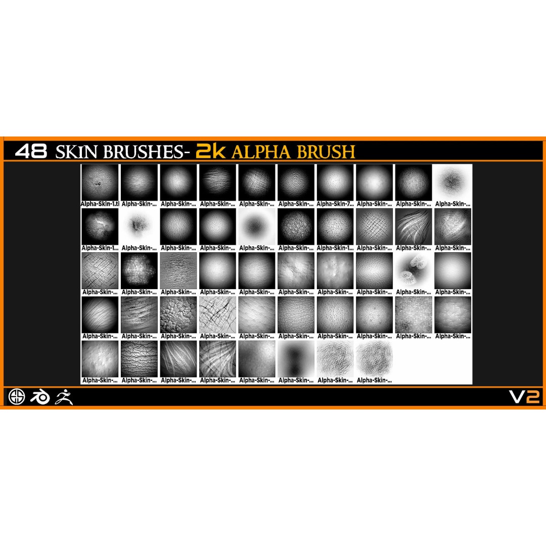Face Skin Brush 3D Model – Realistic Alpha Brushes for Blender & Zbrush