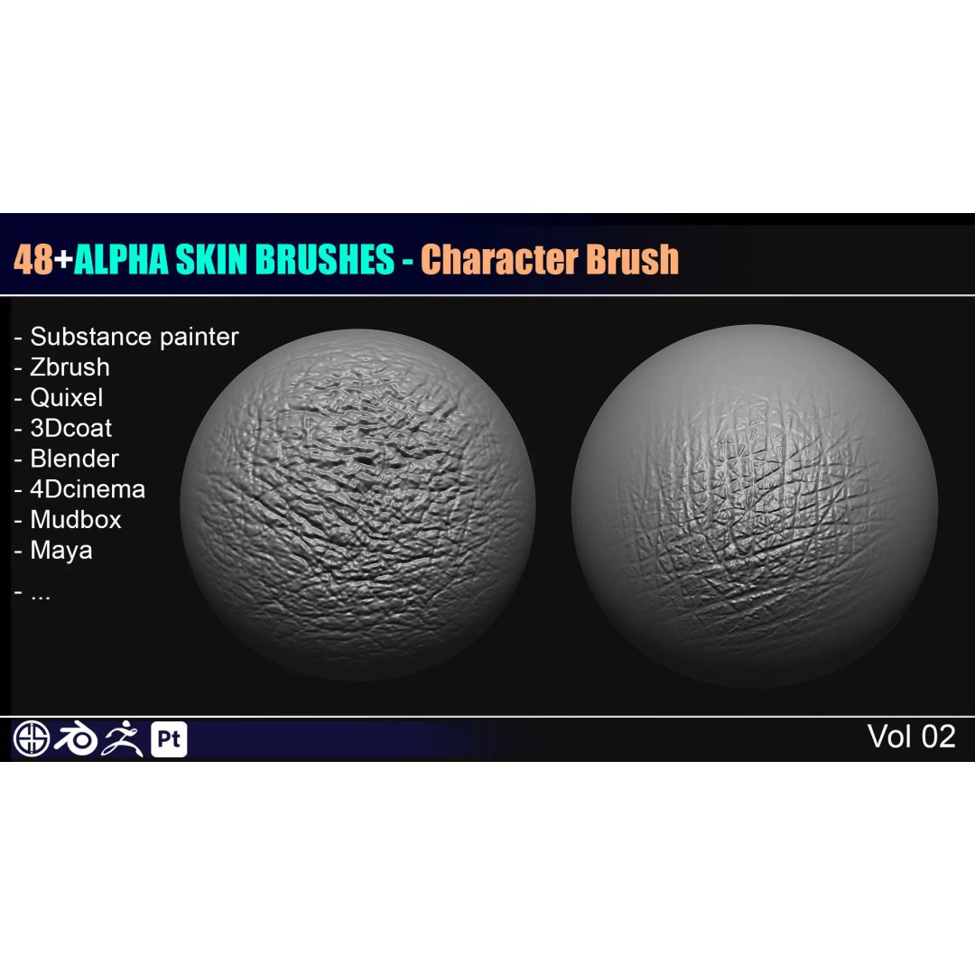 Face Skin Brush 3D Model – Realistic Alpha Brushes for Blender & Zbrush - View 11