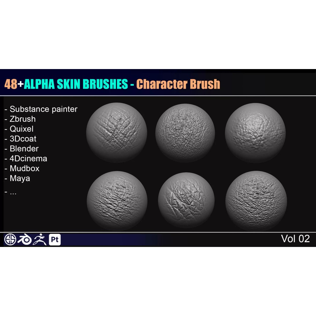 Face Skin Brush 3D Model – Realistic Alpha Brushes for Blender & Zbrush - View 13