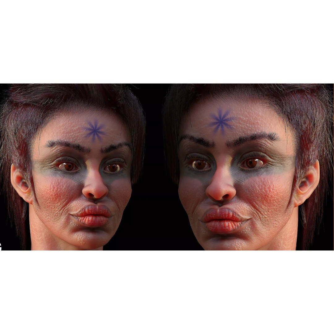 Face Skin Brush 3D Model – Realistic Alpha Brushes for Blender & Zbrush - View 9
