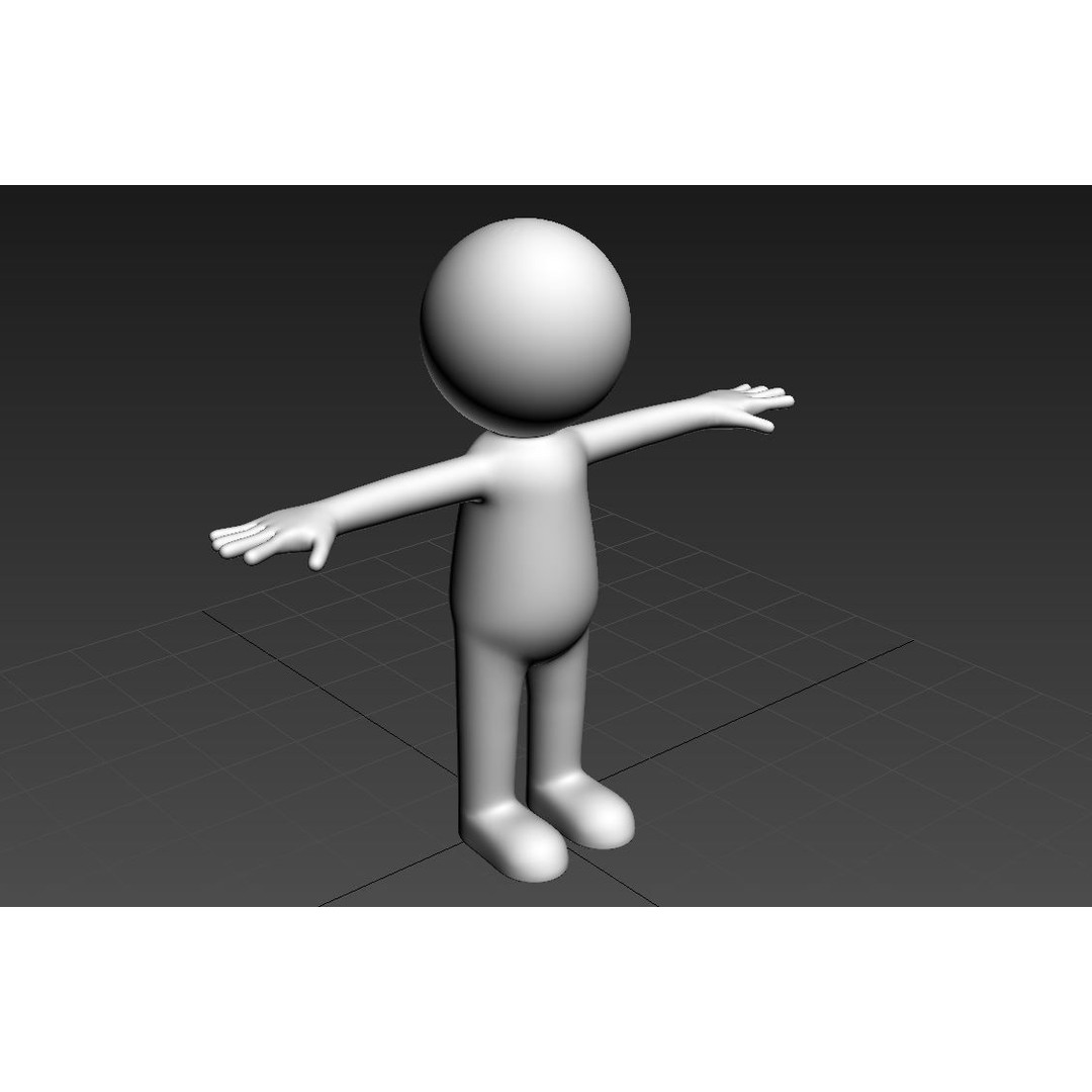 Stick Man Character 3D Model – Low Poly Game Asset, FBX - View 10