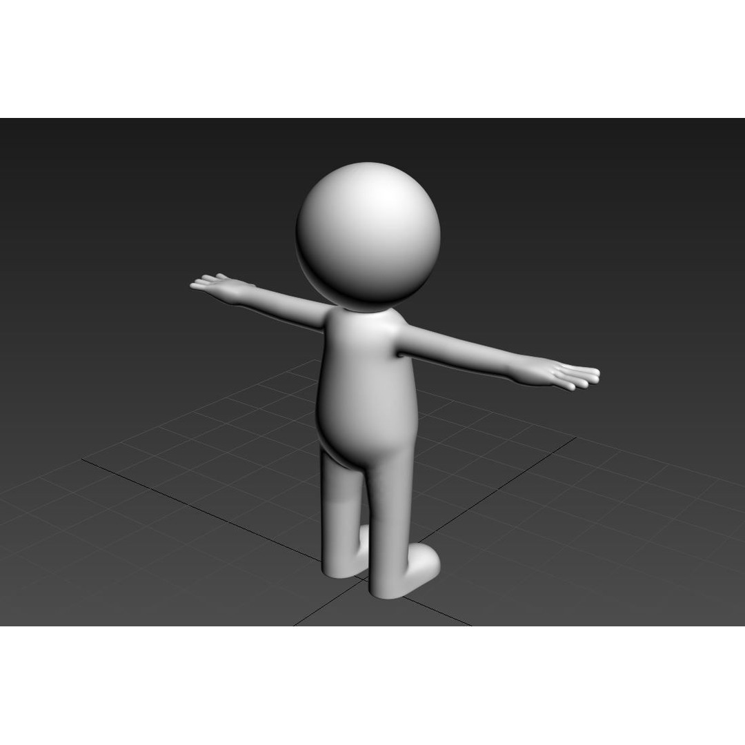 Stick Man Character 3D Model – Low Poly Game Asset, FBX - View 11