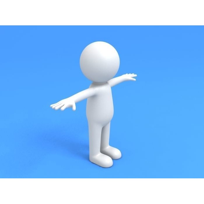 Stick Man Character 3D Model – Low Poly Game Asset, FBX - View 3