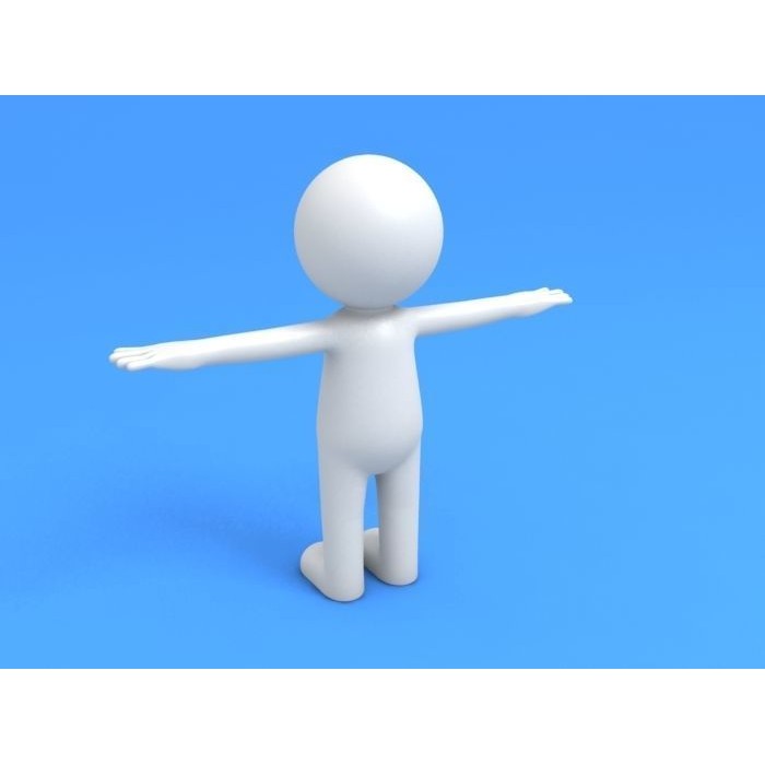 Stick Man Character 3D Model – Low Poly Game Asset, FBX - View 5