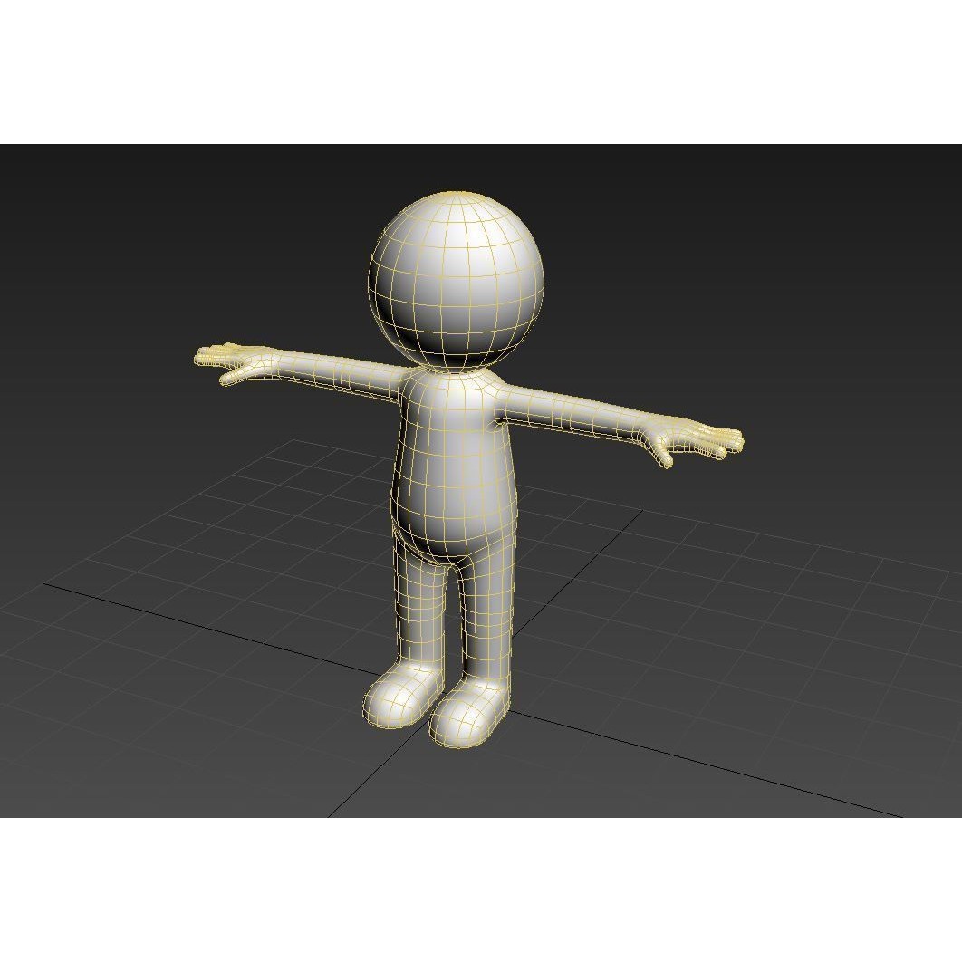 Stick Man Character 3D Model – Low Poly Game Asset, FBX - View 9