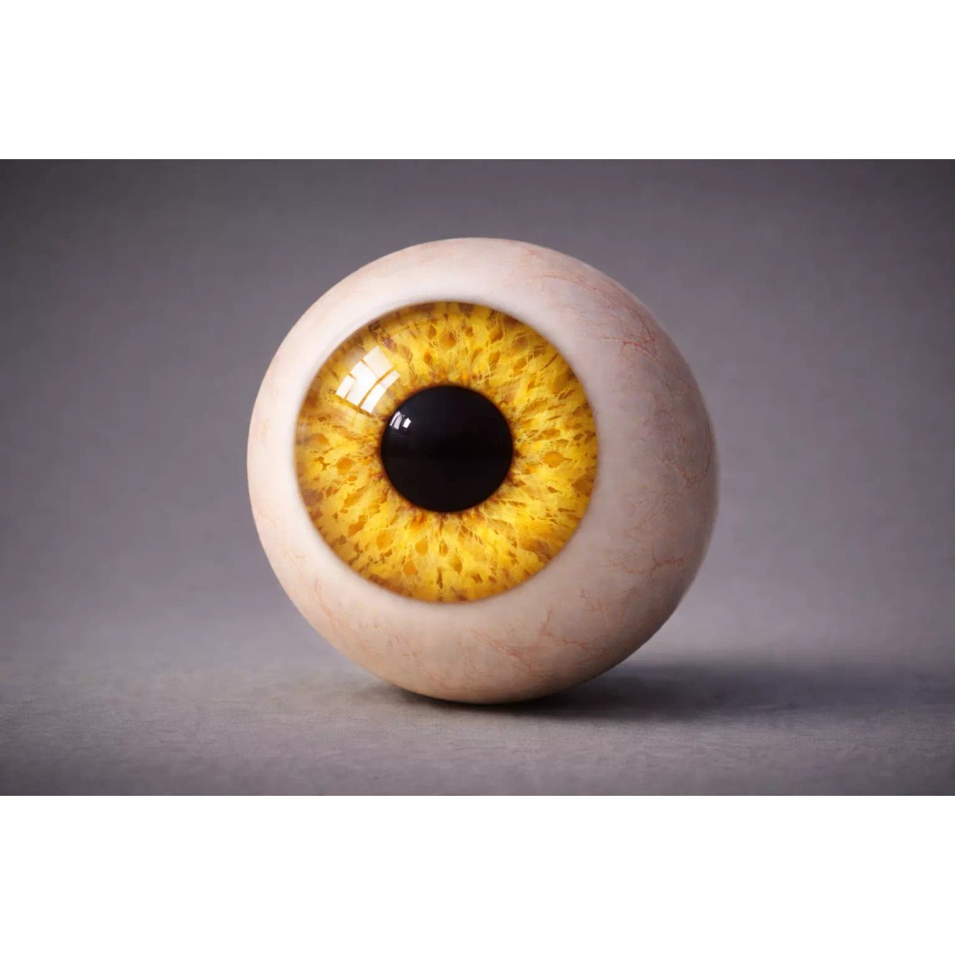 Realistic Amber Eye Shader 3D Model – Procedural 4K for Animation