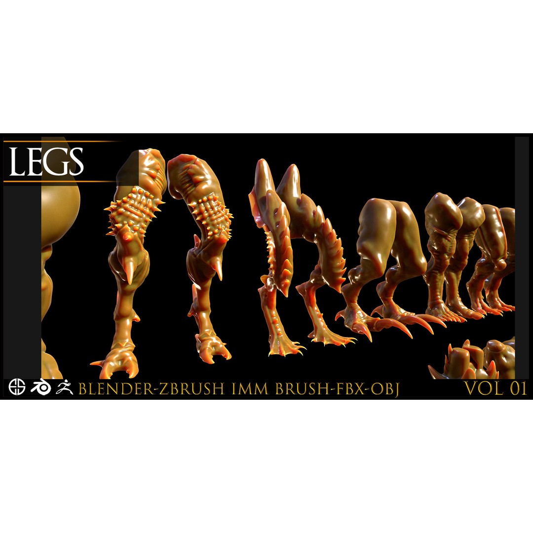 Legs 3D Model – Anatomical Character & Creature Pack, FBX, Blender - View 11