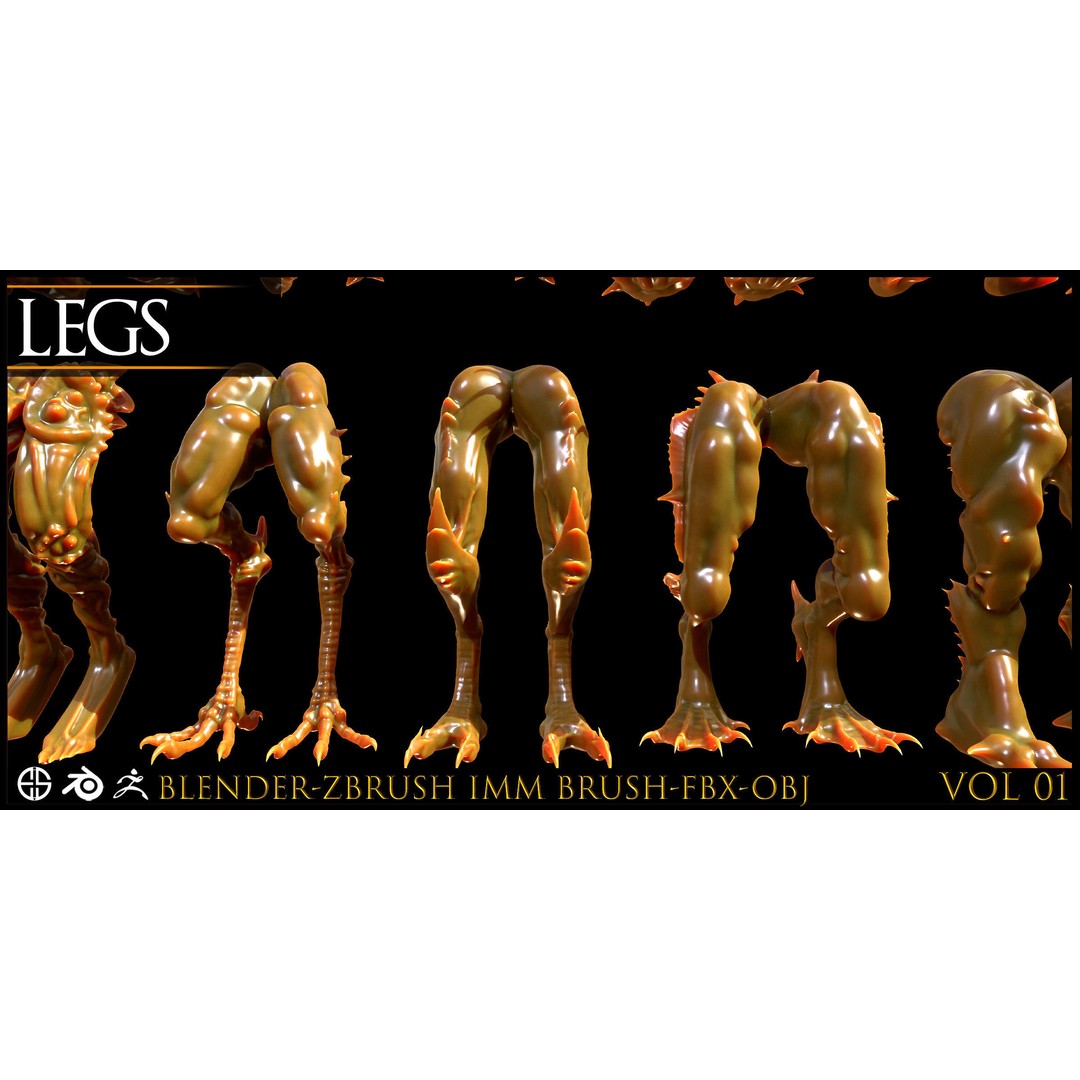 Legs 3D Model – Anatomical Character & Creature Pack, FBX, Blender - View 12