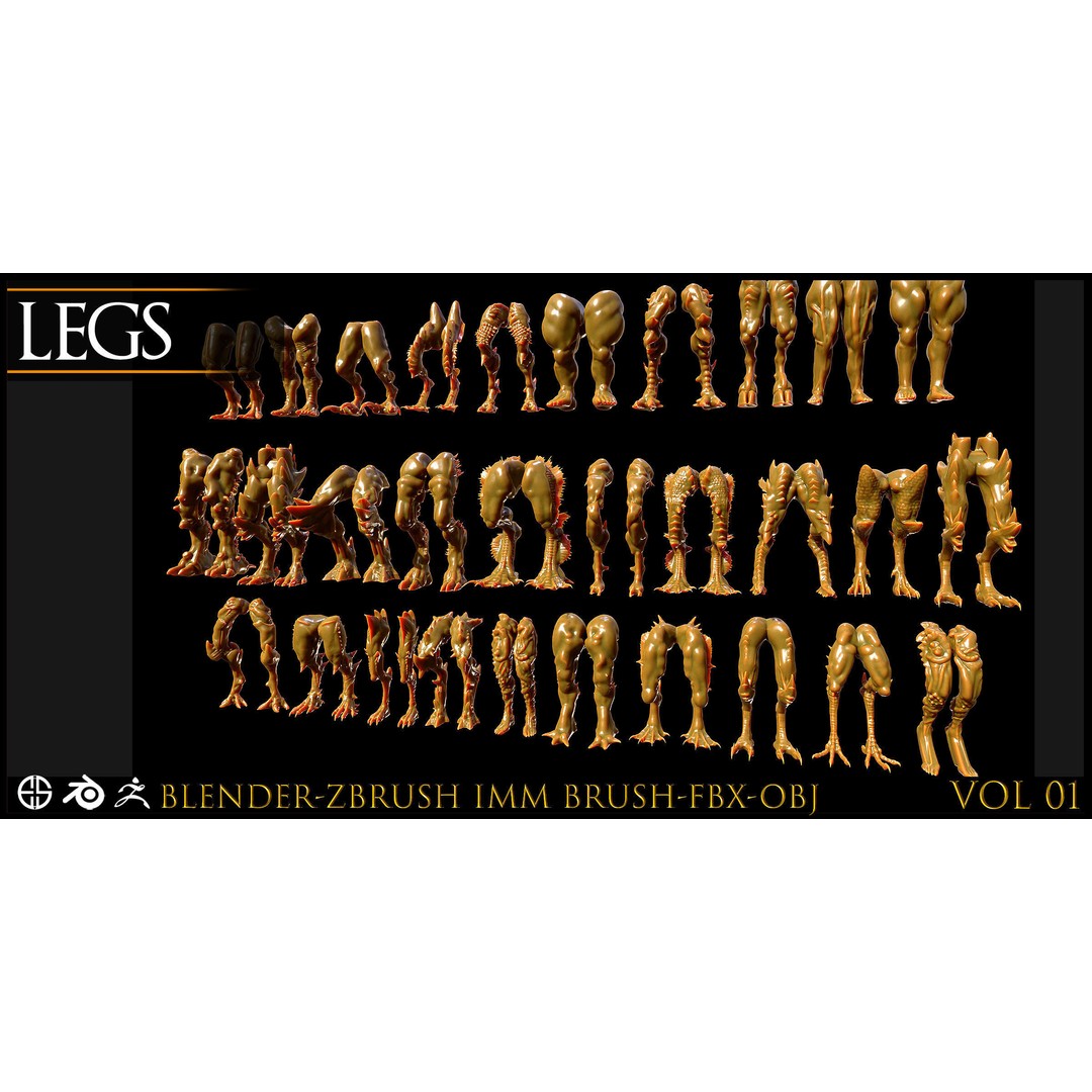 Legs 3D Model – Anatomical Character & Creature Pack, FBX, Blender - View 13