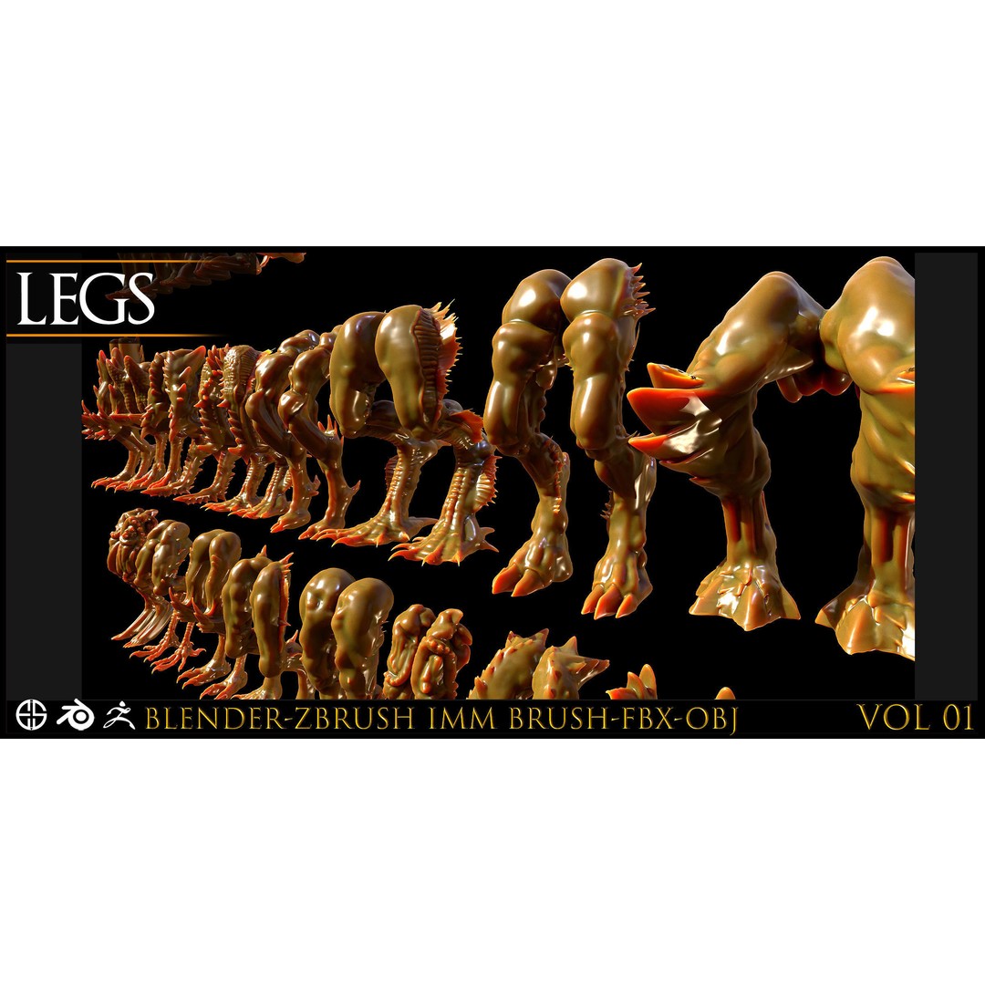 Legs 3D Model – Anatomical Character & Creature Pack, FBX, Blender - View 14