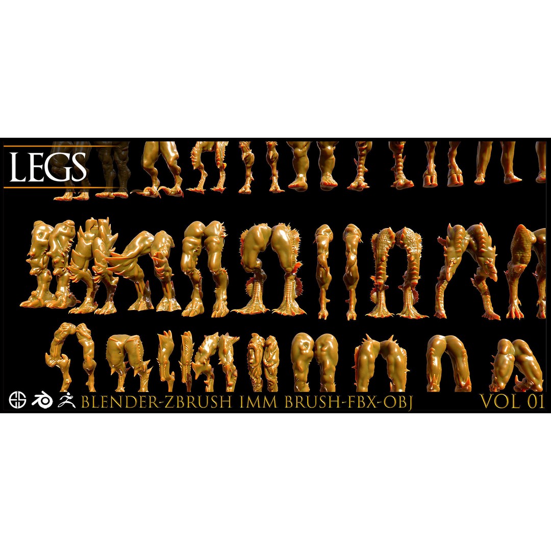 Legs 3D Model – Anatomical Character & Creature Pack, FBX, Blender - View 18
