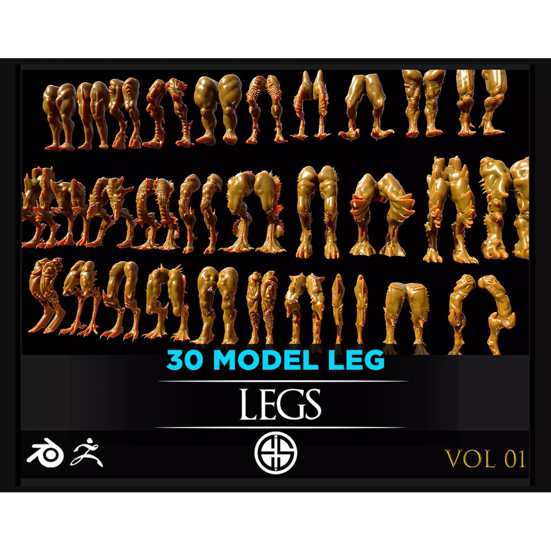 Legs 3D Model – Anatomical Character & Creature Pack, FBX, Blender - View 2