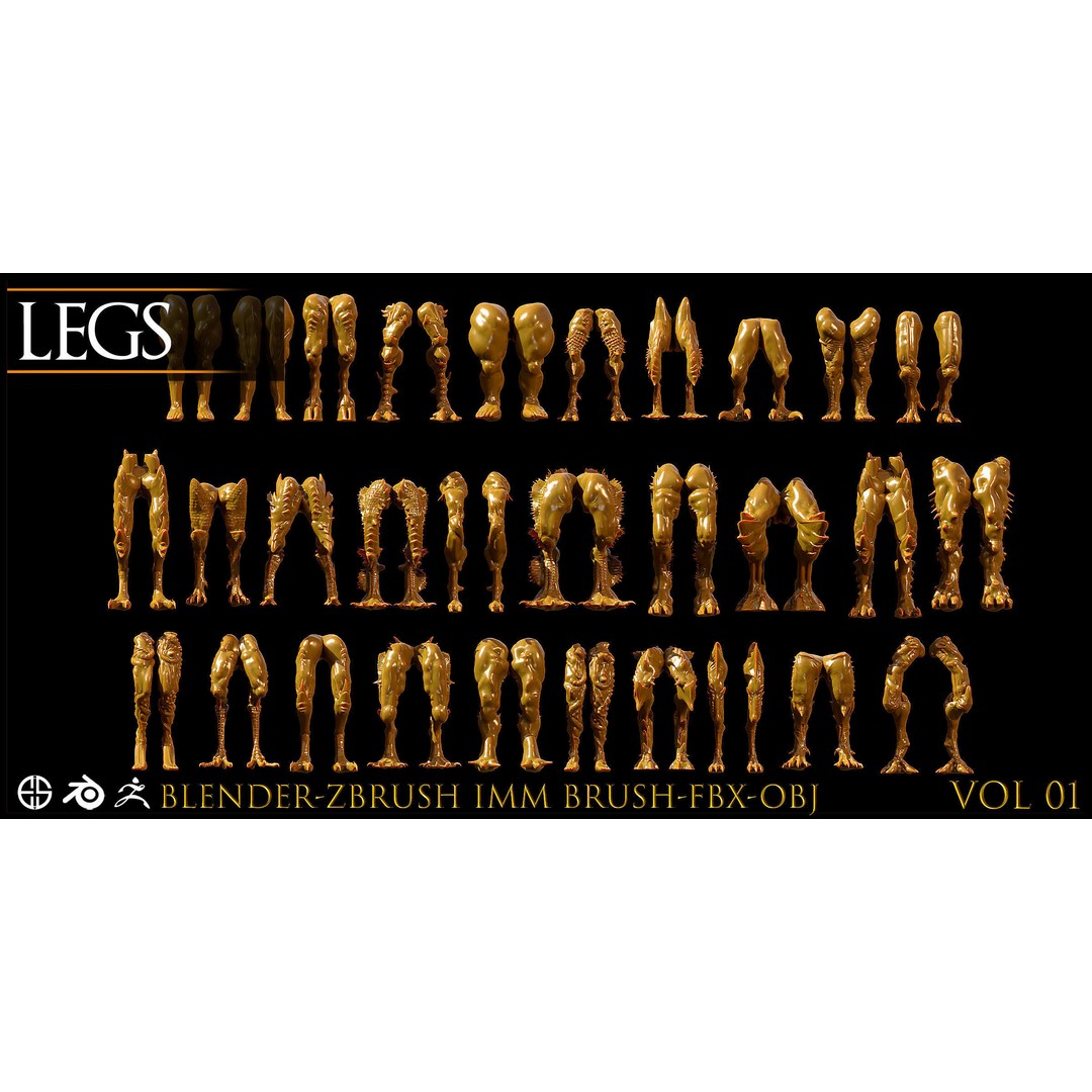 Legs 3D Model – Anatomical Character & Creature Pack, FBX, Blender - View 4