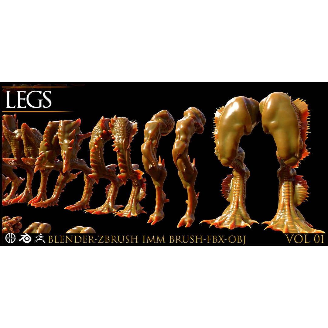 Legs 3D Model – Anatomical Character & Creature Pack, FBX, Blender - View 7