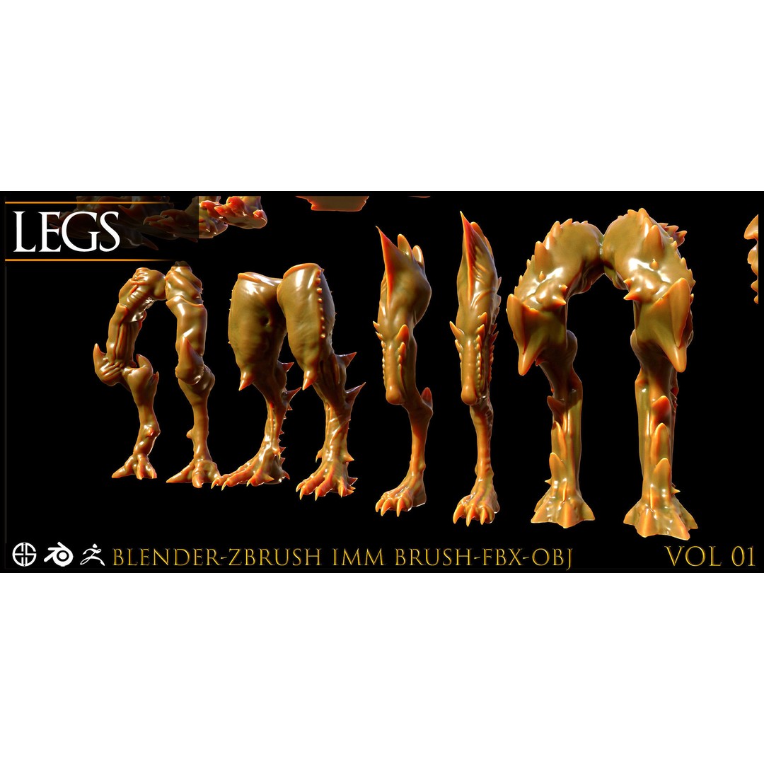 Legs 3D Model – Anatomical Character & Creature Pack, FBX, Blender - View 8