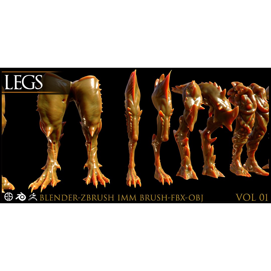 Legs 3D Model – Anatomical Character & Creature Pack, FBX, Blender - View 9