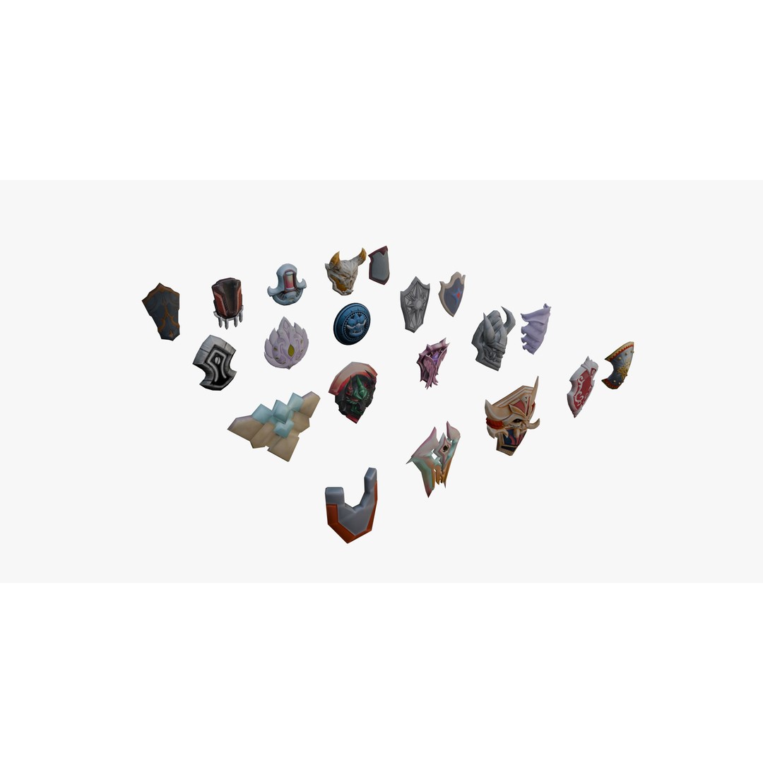 Stylized Shield 3D Model – Low Poly Game Asset, FBX, PBR Textures - View 12