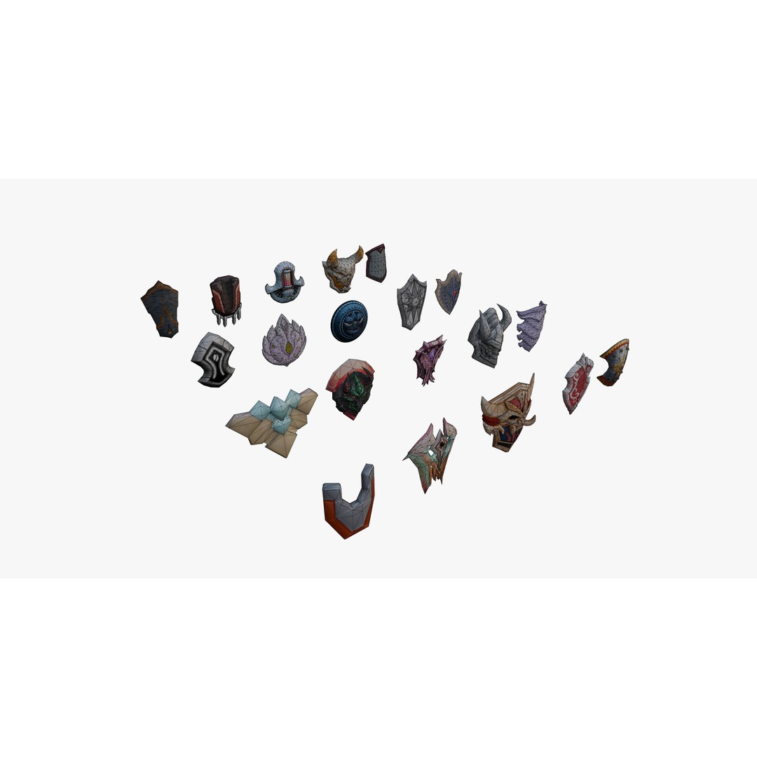 Stylized Shield 3D Model – Low Poly Game Asset, FBX, PBR Textures - View 13