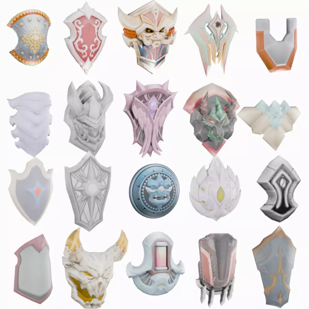 Stylized Shield 3D Model – Low Poly Game Asset, FBX, PBR Textures - View 2