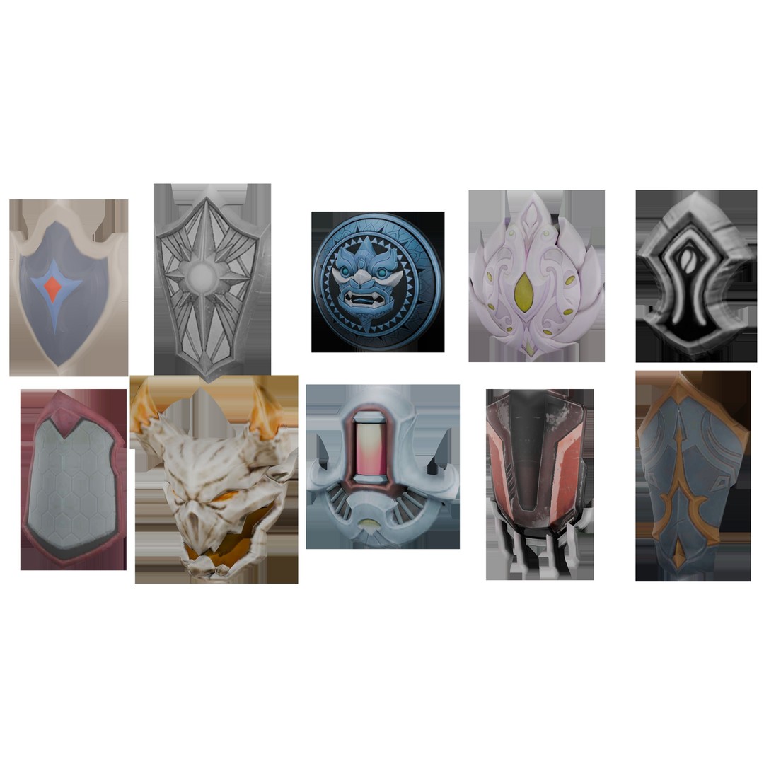 Stylized Shield 3D Model – Low Poly Game Asset, FBX, PBR Textures - View 6
