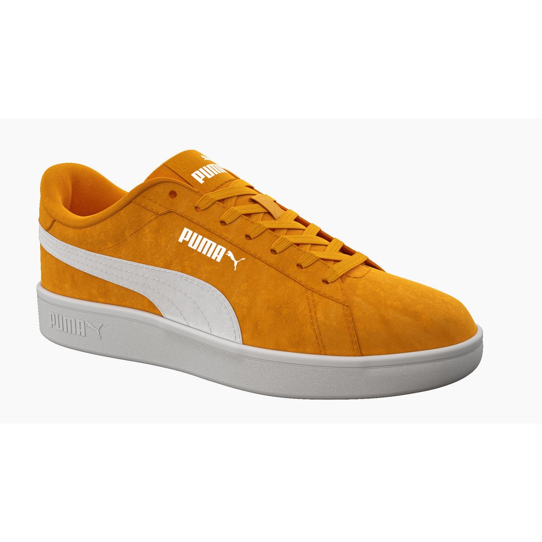 Puma Smash 3D Model – Orange Suede Sneakers, PBR Textures, FBX - View 11