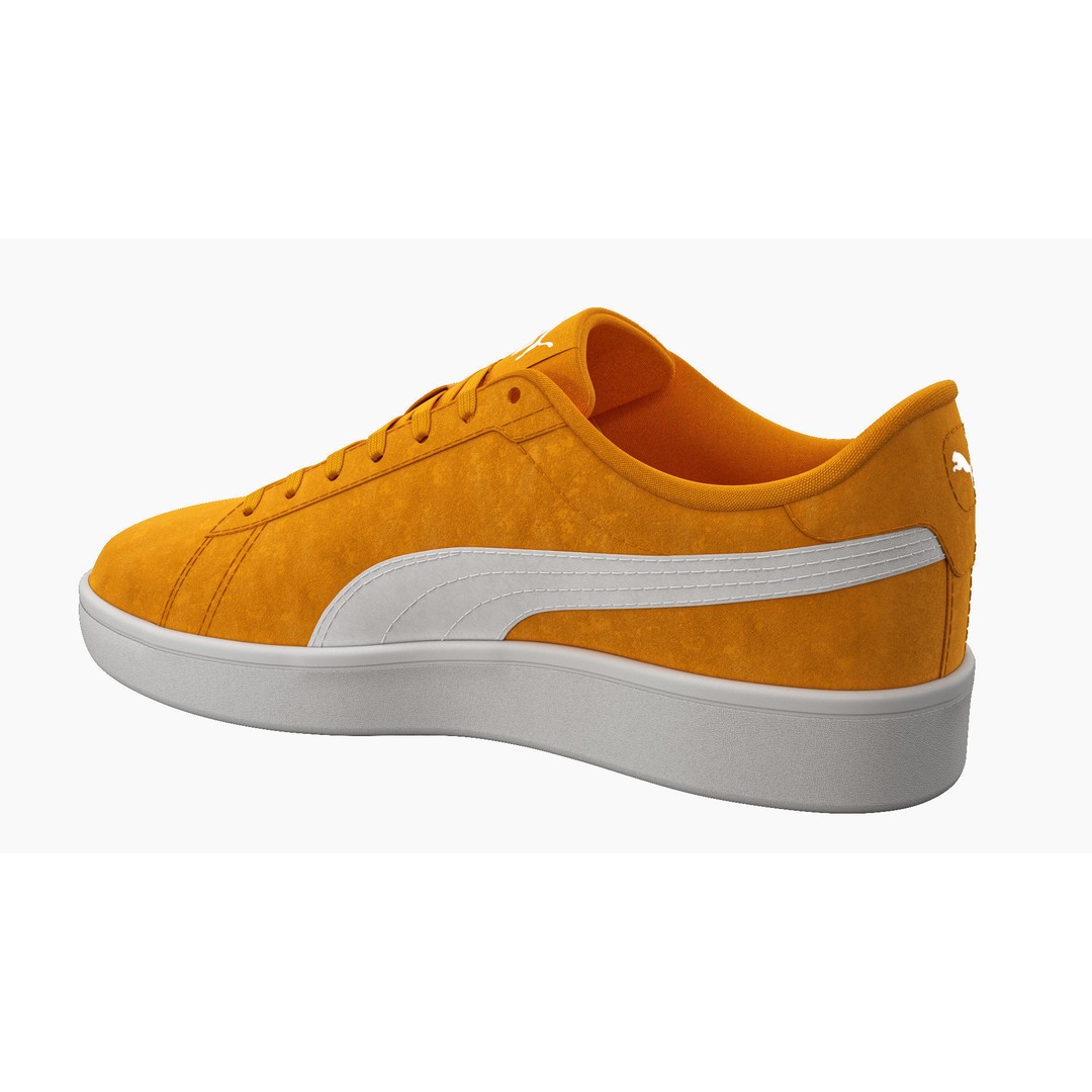 Puma Smash 3D Model – Orange Suede Sneakers, PBR Textures, FBX - View 12