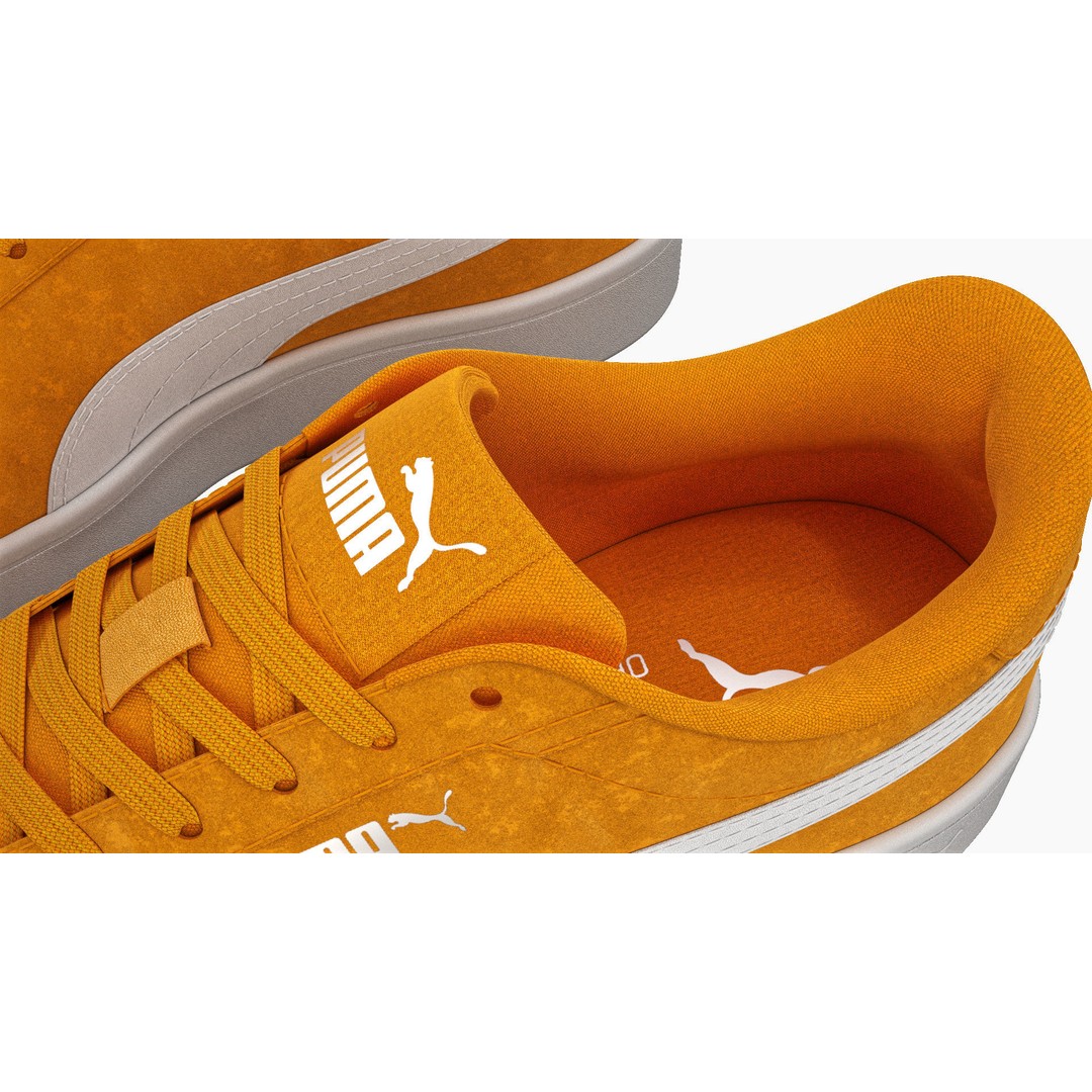 Puma Smash 3D Model – Orange Suede Sneakers, PBR Textures, FBX - View 13